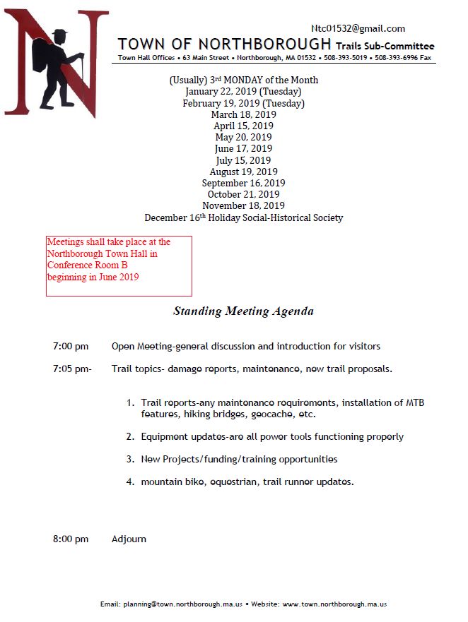 Trails Committee Meeting Schedule
