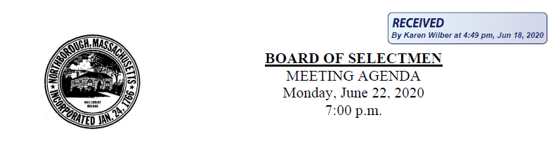 this is the board of selectmen june 22, 2020 header