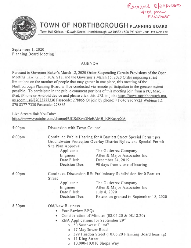 page 1 planning board agenda september 1, 2020