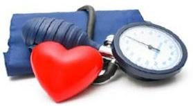 Blood Pressure Cuff and Red Heard