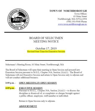 this is the revised agenda for the october 17, 2019 meeting of the board of selectmen